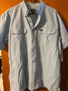 SMITH Light Blue Short Sleeve Button-Down Work Shirt